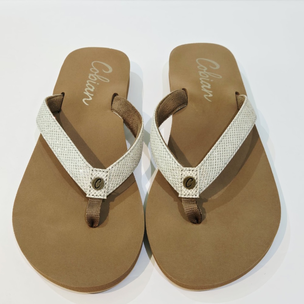 Cobian Women's Sandal Fiesta Skinny Bounce Flip Flop, Brown - Size 9